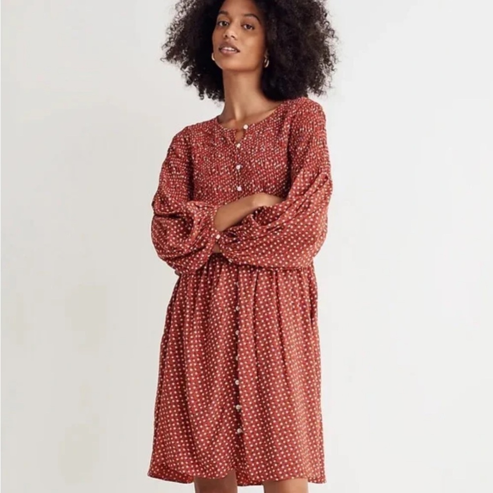 Madewell Challis Button-Front Mini Dress in Tiny Daisy